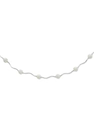 Sterling Silver 17in Laser Bead Necklace. Metal Wt- 4.8g