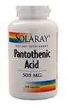 Solaray - Pantothenic Acid, 500 mg, 250 capsules