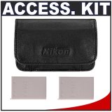 Nikon 5813 Leather Carrying Case/Bag + (2) Spare EN-EL5 Batteries for Nikon Coolpix P5000, P5100 Digital Cameras