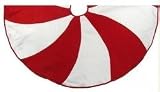 47" Red and White Peppermint Christmas Tree Skirt