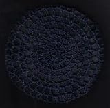 Navy Blue Classic Crocheted Hair Bun Cover XL