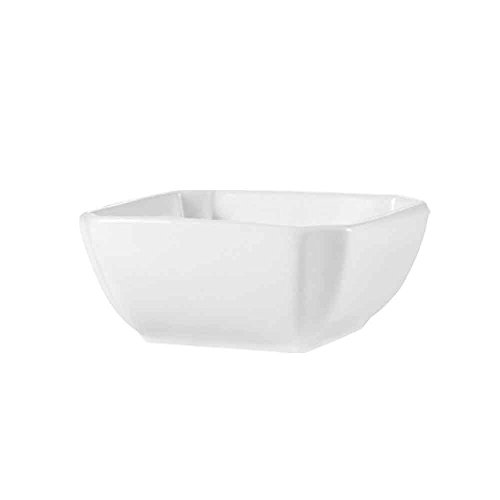 CAC ChinaCAC China KSE-B105 Kingsquare 16-Ounce Super White Porcelain Square Bowl, 5 by 5 by 2-Inch, 36-Pack