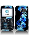 Pantech Link P7040 Blue Flower Black Cell Phone Snap-on Cover Faceplate / E ....