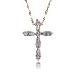 Ladies 1/4CT Diamond Cross Pendant Necklace - 18 Inch Religious Jewelry