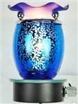 Variation Color Leaves Design Decorative Glass Electric Plug-in Fragrance Lamp Aromatherapy Oil Warmer/burner Night Light in Gift Box # Mt-052 (Blue)