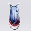 Hand Blown Multicolor Sommerso Art Glass Teardrop Vase 11" tall