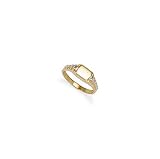 Jewelco London 9ct Solid Gold Hand Finished Signet Design Baby Ring With Yellow And White Gold Sides Size B