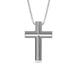 Tungsten Carbide Cross Necklace with 22-inch Box Chain