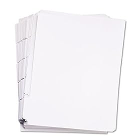 Kleer-Fax 84302 - 80000 Series Blank 1/5-Tab Divider Set, Unpunched, Letter, White, 25 Sets/Box