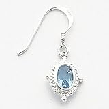 Sterling Silver Blue Topaz Fancy Dangle Earrings