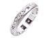 18k White Gold Sapphire & Diamond Hand Engraved Band Size 6.25 Ct.tw 0.17