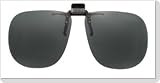 Polarized Clip-on Flip-up Plastic Sunglasses - Large Square - 60-62mm X 55mm - Polarized Grey Lenses