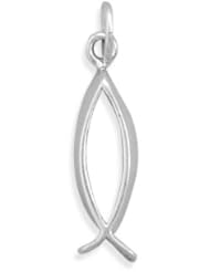 Ichthys Charm, Sterling Silver