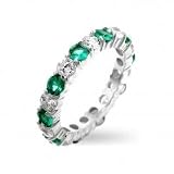Bling Jewelry Sterling Silver Cz Green Emerald Color Eternity Band