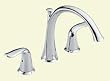 Delta T2738 Lahara Two Handle Roman Tub Faucet Trim Chrome