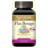 Spectrum Essentials Flax Borage Oil Capsules, 600 mg, 100 Count Bottles (Pack of 2)