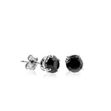 14K white gold 0.50 Carat Treated Black Diamond Stud Earrings