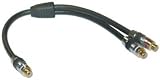 Premium Grade 24K Gold RCA Y-Cable, 1 Female / 2 Female, 1 ft