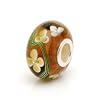 Low price Sterling Silver Core Murano Glass Slide-on and Slide-off Glass Bead , 14 X 8mm. 5mm Hole so Fits Most Bracelets, Compatible with Pandora, Trollbeads Chamilia,silverado,biagi and Many More...