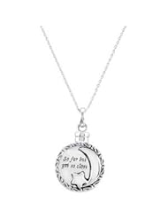 Sterling Silver-Moon & Star Ash Holder Pendant And Chain by US Gems