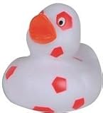 Produkt-Bild: Badeente - Quietscheente Fu&szlig;ball wei&szlig;/rot