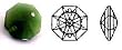 Swarovski Strass Emerald Octagon Lily With Lazer Logo Etched 14mm 2 hole # 8116-14 Box of 1800pc