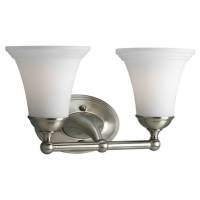 Progress Lighting P2780 Polished Chrome Milia 2 - Light Bath Bracket with Etched White Opal Glass - P2780