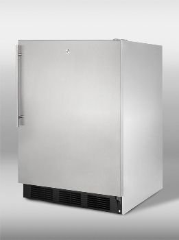 Outdoor Beverage Center For Built-In Undercounter Use, With Automatic Defrost, Complete Stainless Steel Exterior And Thin Handle