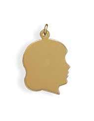 14/20 Gold Filled Engravable Girls Silhouette Pendant