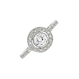 Sterling Silver Cubic Zirconia Engagement Ring (Nickel-Free)