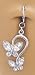 Fake Belly Navel Non Piercing Cz 2 Butterfly Ring
