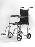 19 in. Steel Transport Wheelchair with Seat Belts - Fixed Arm {Non Removable}, 19