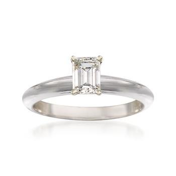 .60ct Diamond Solitaire Engagement Ring In 14kt White Gold. Size 5.75