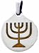 Jewish Menorah Silver Tone Pewter Pendant Necklace