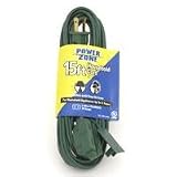 Power ZONE 770870 Indoor Household extension Cords 16/2 Spt-2, 15' Green