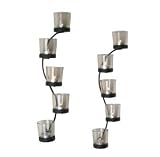 Curved Iron Wall Sconce Set - Black
