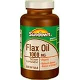 Flax oil 1000mg Softgels, by Sundown - 100 Softgels