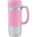 Executive Leather Travel Mug - Pink