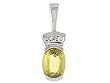 14K White Gold Yellow Sapphire and Diamond Pendant