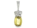 14K White Gold Yellow Sapphire and Diamond Pendant