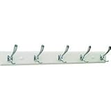 5-Hook Wall-Mounted Coat Rack, White/Chrome