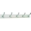 5-Hook Wall-Mounted Coat Rack, White/Chrome