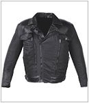 Mens Vented Textile/Leather Motorcycle Jacket with Z/O liner MJ454