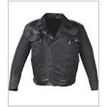 Men's Vented Textile/Leather Motorcycle Jacket with Z/O liner MJ454