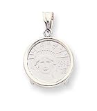 14k White 1/10 oz Platinum Liberty Coin Coin Bezel Pendant