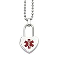 Stainless Steel Small Heart Medical Alert Pendants