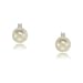 14K Yellow Gold Stud Earrings w Akoya Pearls & Diamonds