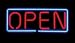 Open Rectangular Large with Plastic Back Neon Sign 14 x 34