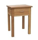 MODERN 100% SOLID OAK CONTEMPORARY 'BROOKLYN' END/LAMP / SIDE / BEDSIDE TABLE WITH DRAWER ~ OA027 BY COACH HOUSE