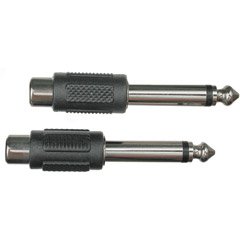 Hosa GPR101 RCA To 1/4 TS Adaptor 2 Pack